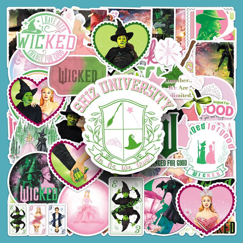 50 Pieces of Wicked Witch Graffiti Stickers Personalized Cross-Border Cartoon Movie Decoration Water Cup Mobile Phone Luggage Stickers