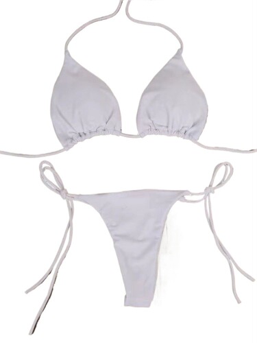 Stylish European and American separate swimwear for summer with padding, women's separate style with thin straps, traditional women's sex lingerie