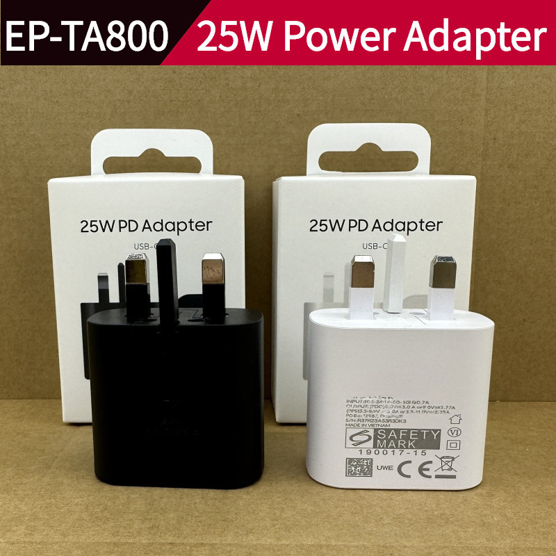 Suitable for Samsung Note10 Original Charger Uk Standard S20 25W Fast Charging Head Ep-Ta800 Suitable for Samsung Note10 Original Charger Uk Standard S20 25W Fast Charging Head Ep-Ta800