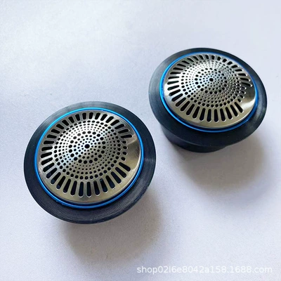 Car horn/tweeter – Grille Cover - blue-edge-stainless-steel-silver-mesh