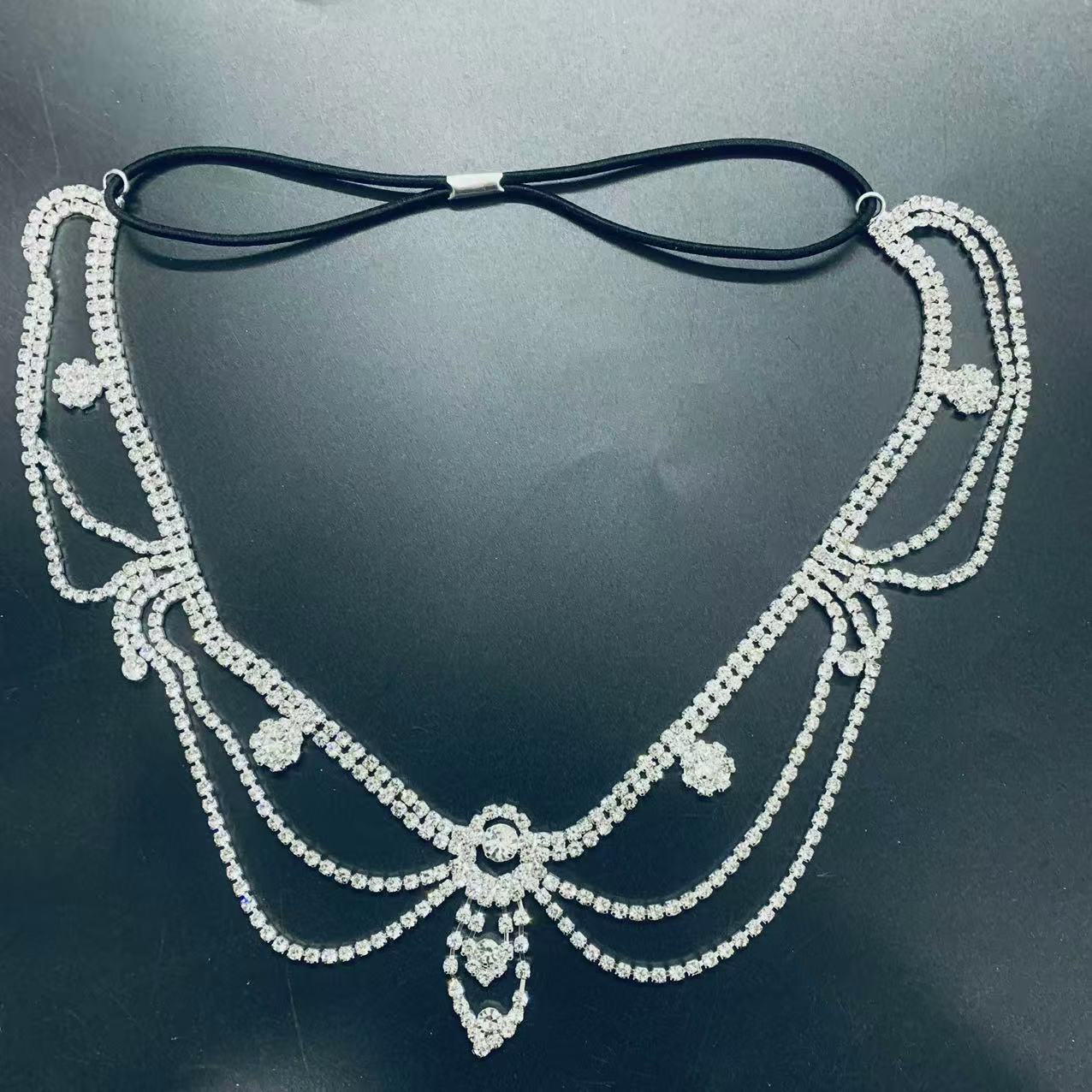 Catena da fronte con nappe multistrato accessorio da sposa_voghion.com