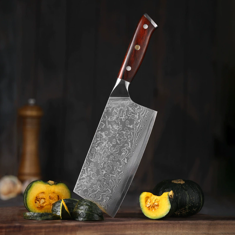 Кухня Дамаск, деревянный дом, стальной кухонный гарнитур, посуда для повара, мясной и Cai Cai Cai Cai Cai Cai Kuai ножевой клинок, инструмент