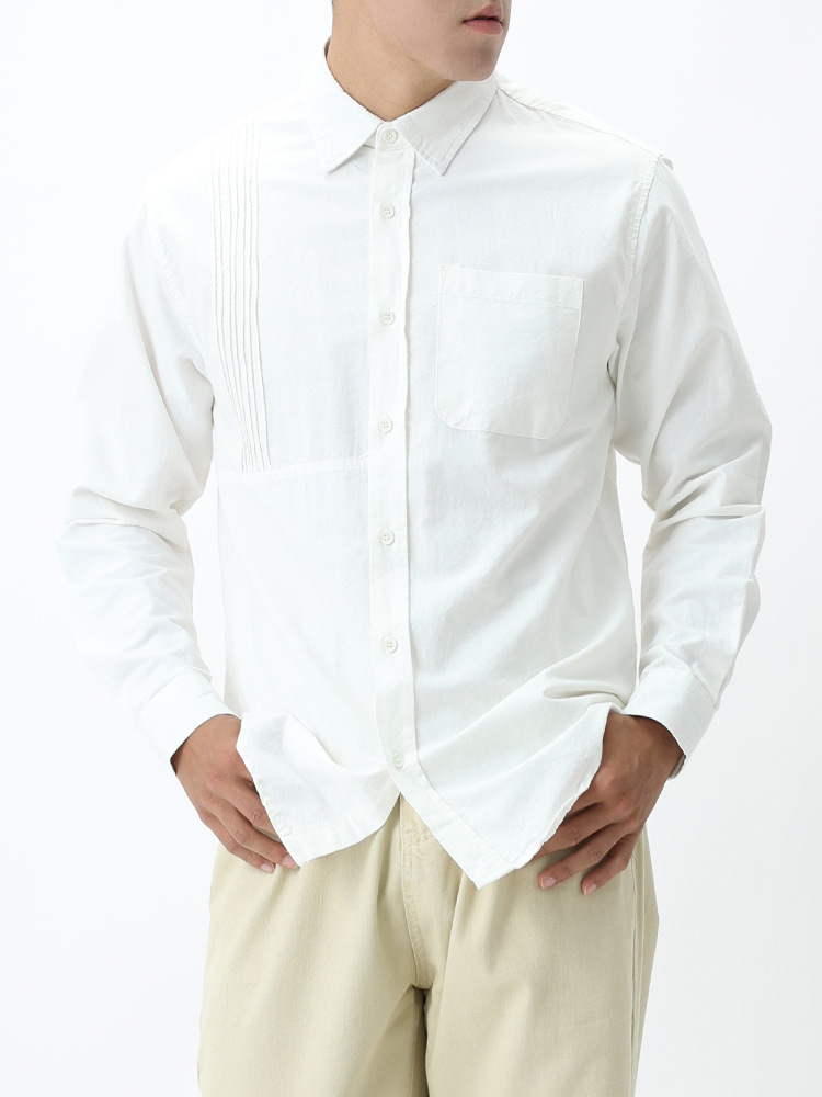 Camisas de hombre de algodón con solapa, camisas de hombre de mangas largas, camisas japonesas sueltas de alto nivel, camisas de vestir, camisas de vestir para hombres