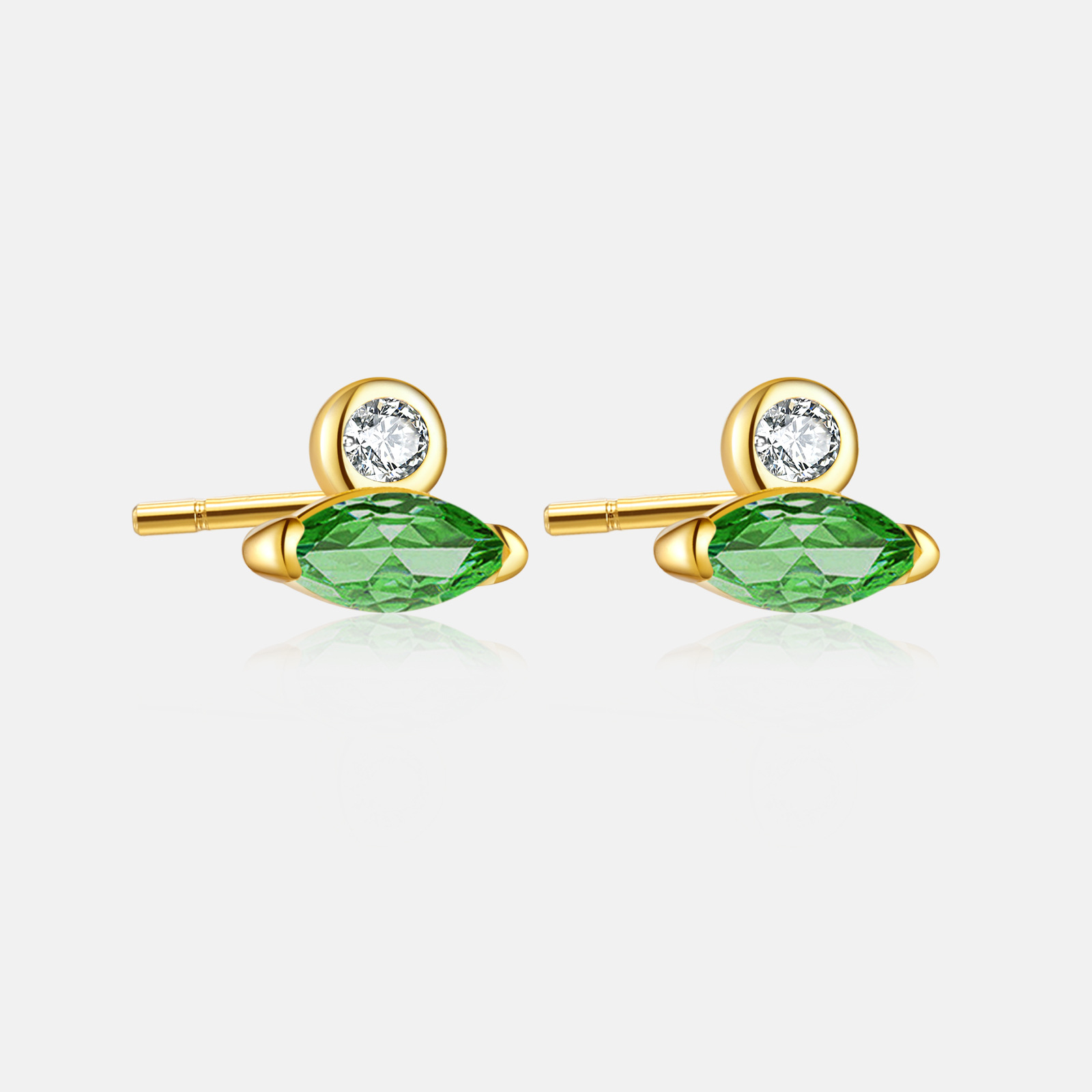 Simple Style, Shiny Style 1 Pair 925 Sterling Silver Zircon Geometric Ear Studs
