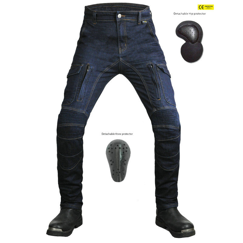 VOLERO Pantalones vaqueros de la motocicleta de los hombres de Cordura motocicleta pantalones de montar monos resistentes al desgaste resistente al desgarro