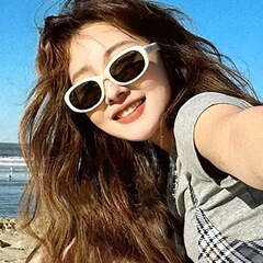 欧米の小さい枠の楕円のサングラスの女性の潮網の赤い同型の顔の小さい紫外線を防ぐアメリカの復古のサングラスins