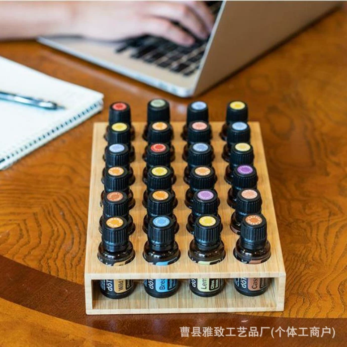 Простая бамбуковая 24-луконная полка эфирного масла прилавок магазина