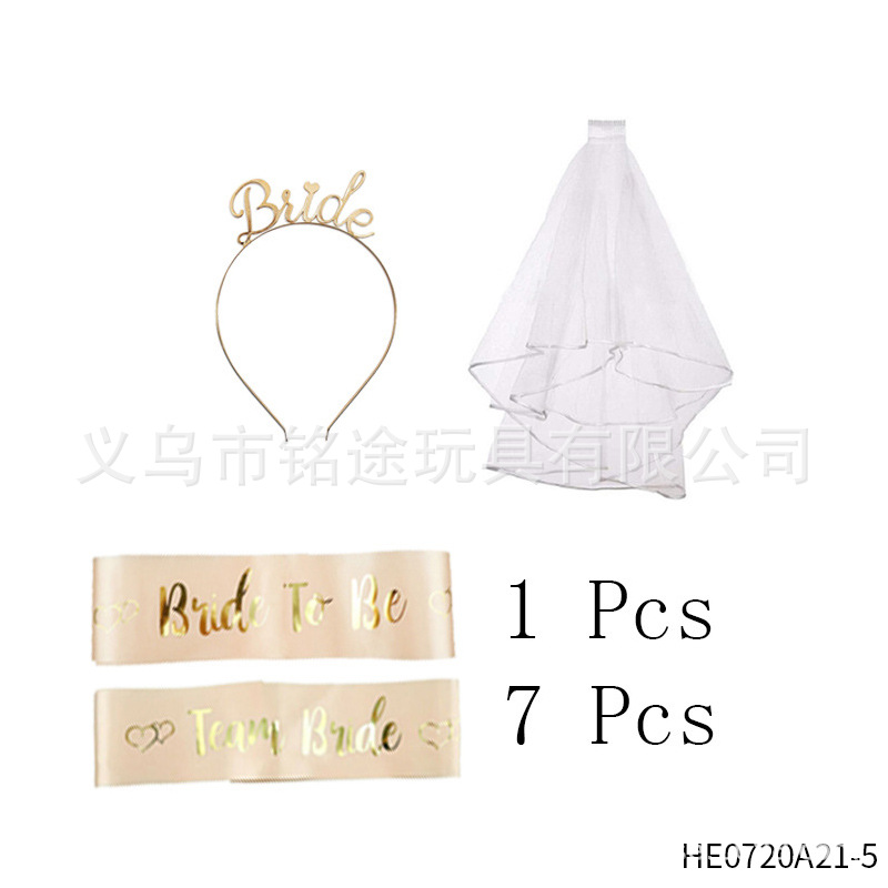 En stock novia solo partido nupcial oro rosa Garland hombro Correa nupcial velo tatuaje pegatina traje de boda