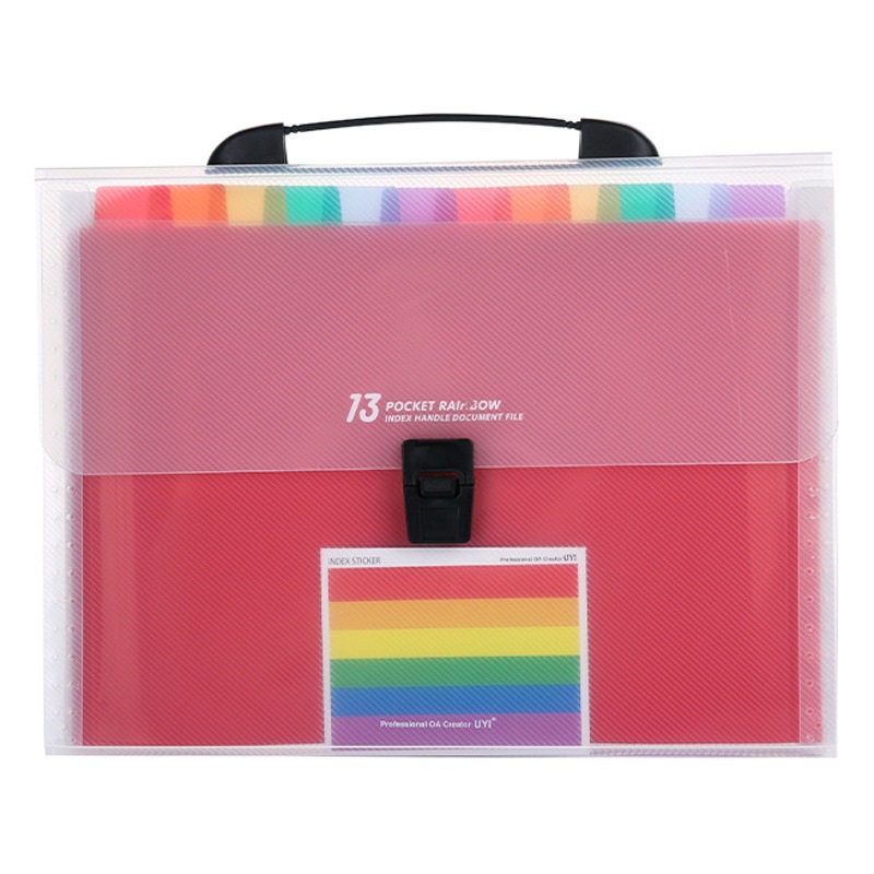 A4 estudiante bolsa de órganos portátil de arco iris de múltiples capas Carpeta de clasificación de gran capacidad de almacenamiento de facturas bolsa de archivos al por mayor
