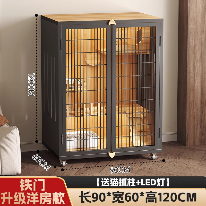 实木豪华猫别墅家用室内猫笼子超大自由空间猫窝客厅猫舍猫笼子|undefined