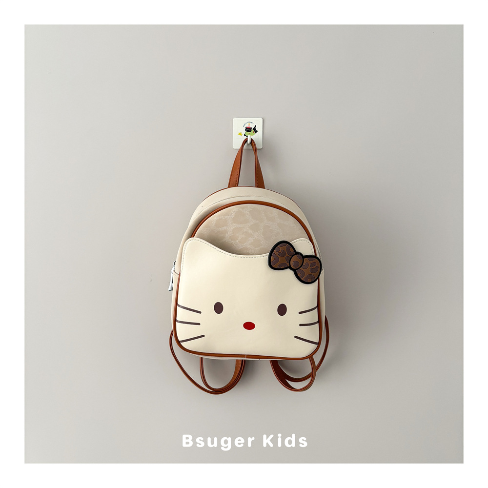 Ins Style Niche High-End Contrasting Color Kidsren's Backpack Cute Cartoon Girl Backpack Outdoor Play Baby School Bag