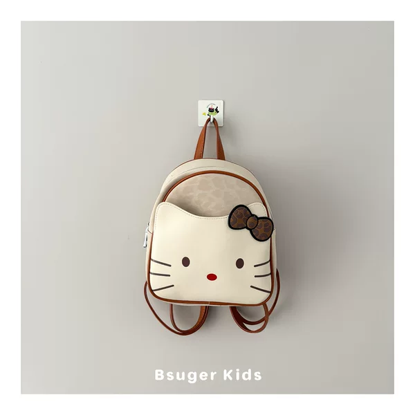 Ins Style Niche High-End Contrasting Color Kidsren's Backpack Cute Cartoon Girl Backpack Outdoor Play Baby School Bag