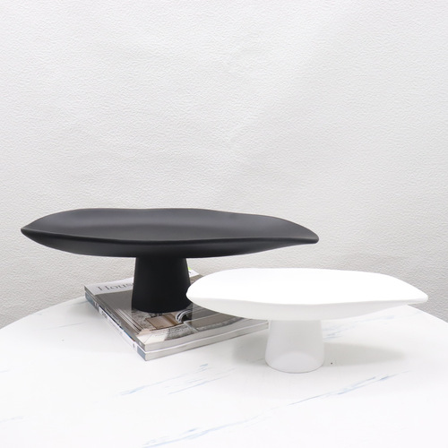 Minimalist modern resin tall fruit tray creative living room dining table tea table storage tray decorative item sample room ornament