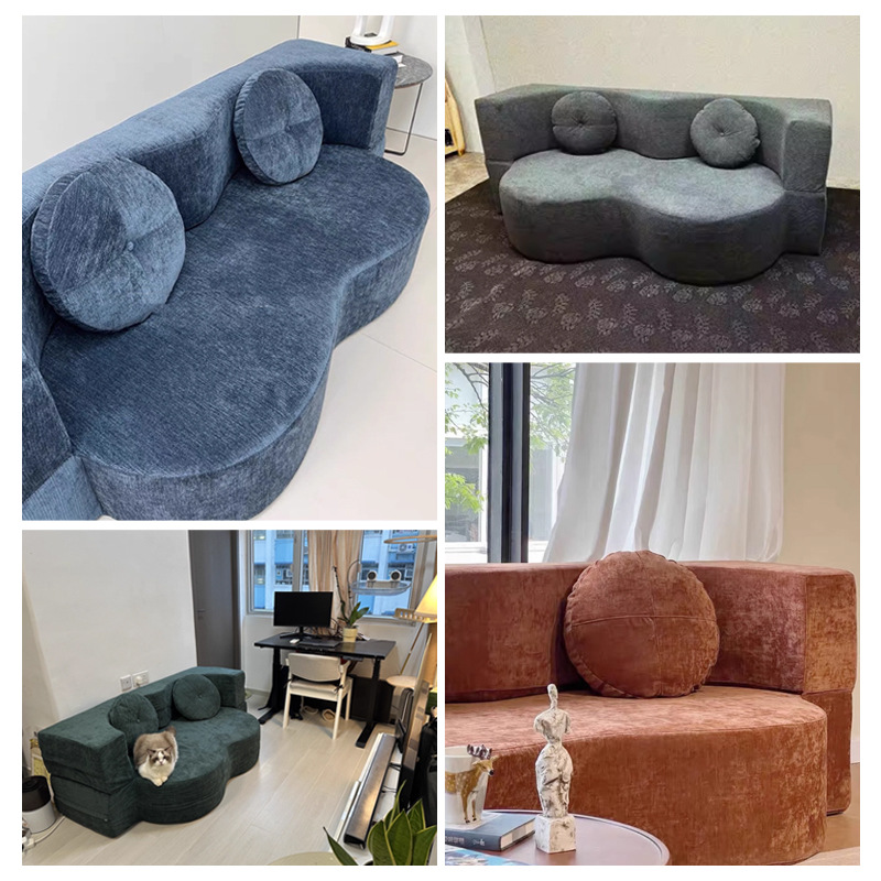 Sofá plegable transfronterizo 28D esponja sofá sin marco estilo de maní suelo sofá silla cama doble variable