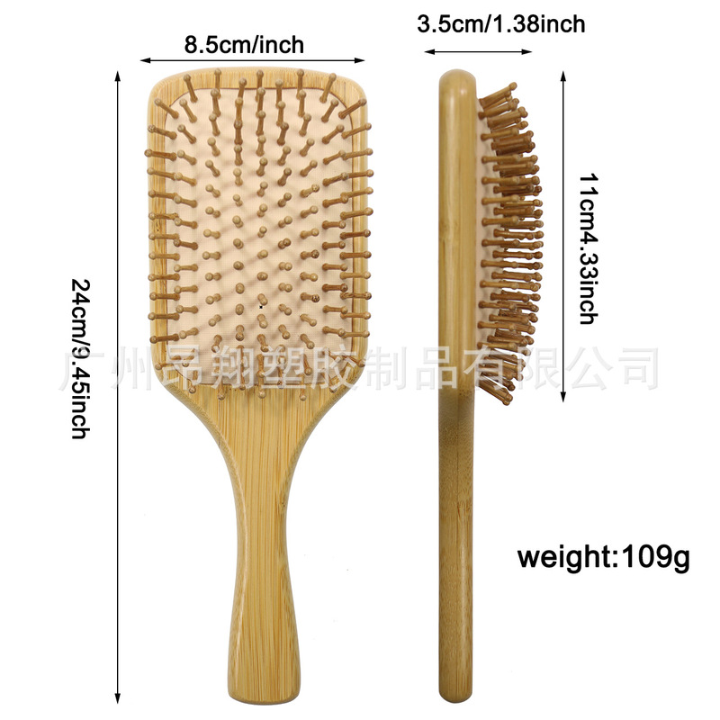 Manufacturer Customized Natural Bamboo Handle Brush Air Bag Comb Scalp Massage Comb for Men and Women Best Air Cushion Comb Hair Loss Massager