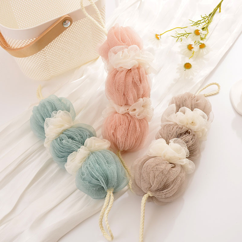 Bathing flowers, shower scrubbers, bath bars, shower sponges, 60g bathing balls, long strips, non-dispersing, foaming nets, wholesale