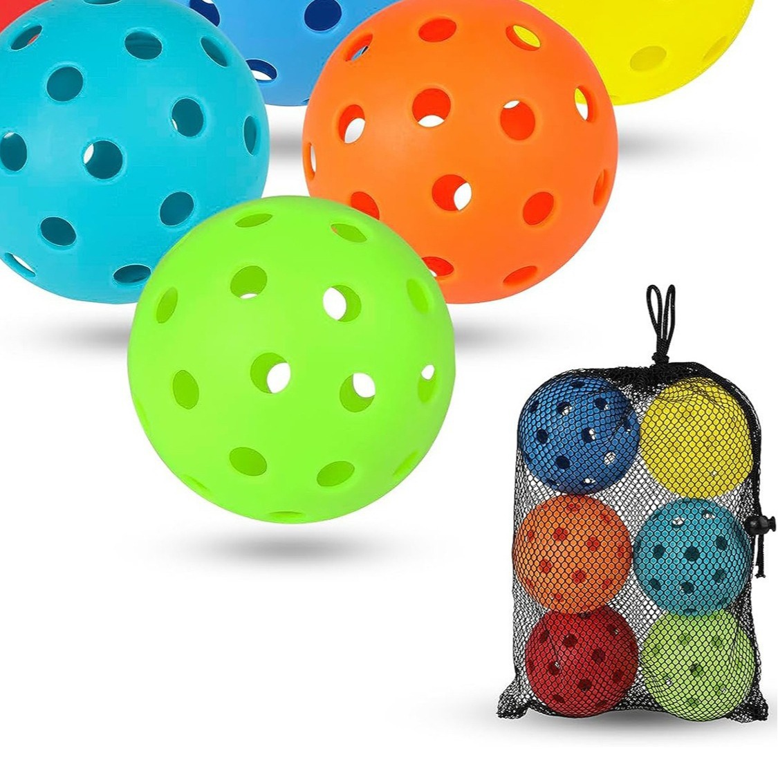 Luminous Pickleball Led Ball 74mm 40-Hole Outdoor Ball Luminous Ball Injection Molded Ball Luminous Ball Tpe Material Fluorescent Green