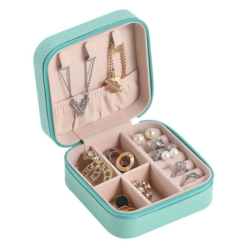 Suministro directo transfronterizo de cajas de joyería de alta calidad, cajas portátiles para anillos, cajas para pendientes, cajas de almacenamiento de joyería para viajes.