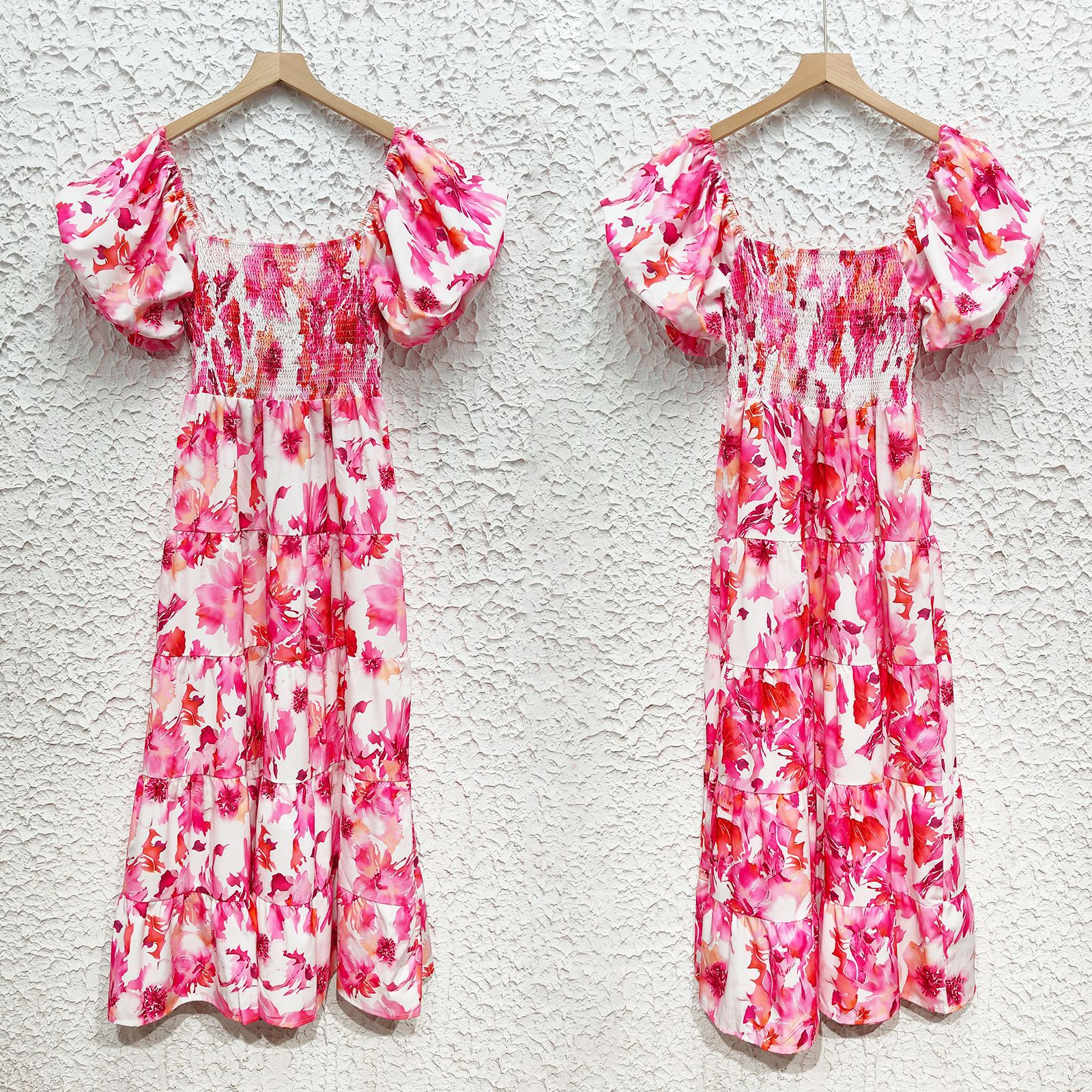 385g Weight Maxi Long Dress Dress Length Type Long Sleeve Sleeve Length Swing Dress Dresses Type Puff Sleeve Sleeve Type Polyester Fabric Type High Waist Waist Line Holiday, Daily Occasion U Neck Neckline Regular Fit Fit Type Plaid, Flower Pattern Summer Season Women's Gender Printing Design Vacation Style Wholesale Women's Vacation Printing Plaid Flower Holiday Daily U Neck Long Sleeve Swing Dress 无