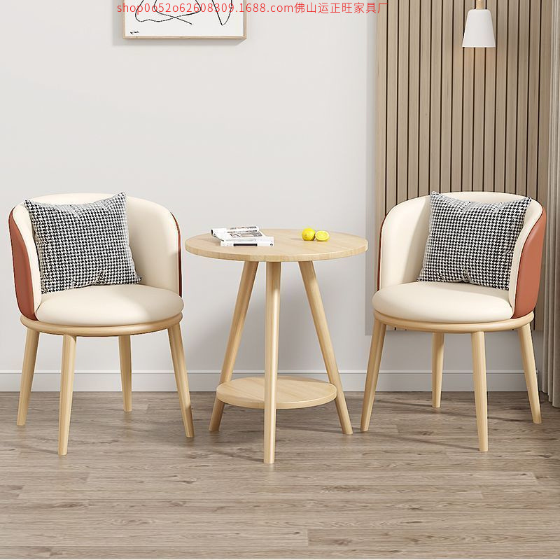 Balcony Leisure Table and Chair Living Room Light Luxury Tea Table and Chair Combination Homestay Hotel Negotiation Online Celebrity Table and Chair suit Three-piece Set