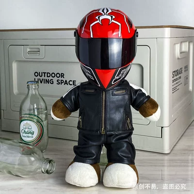 Motosiklet dəbilqələri | Cycling Tail Box Pendant Motorcycle - 28cm-black-leather-red-ant-s-size-includes-helmet-buckle
