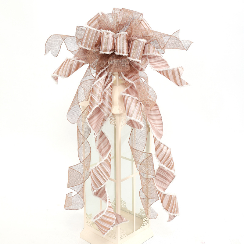 Cruz-frontera grande cuadros lentejuelas cinta Navidad decoración escena árbol de Navidad arco superior