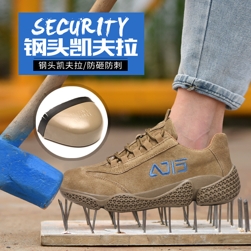 四季款劳保电焊靴 防砸防刺穿安全防护鞋 牛筋底翻毛牛皮工作鞋
