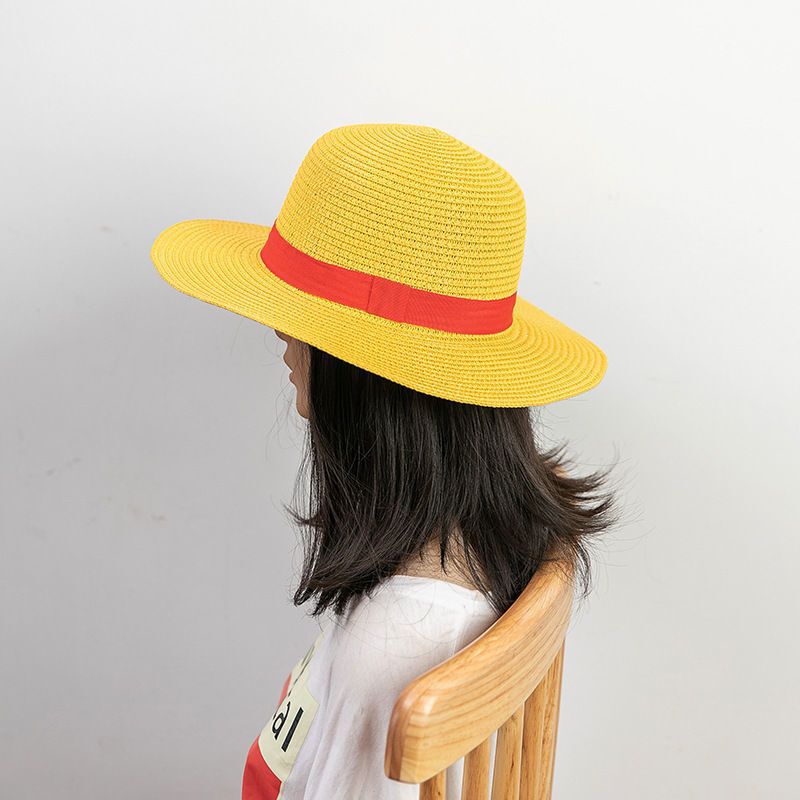One Piece King Luffy Straw Hat Straw Hat Sun-Shading Sun-blocking Hat Performance Hat COSPALY Going to Sea and Shopping by the Sea