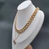 Metal pendant, chain, necklace, double-layer human head, European style, simple and elegant design