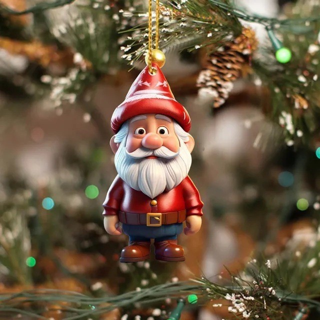 国境を越えたクリスマスで人気の新作アクリル製平面漫画キャラクターカップルシリーズクリスマスツリー飾りペンダント|undefined
