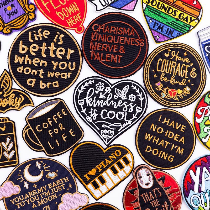 3g Weight Clothing Sticker Patches Classification 1 Piece Cartoon Style Letter Black Clothing Sticker Patches