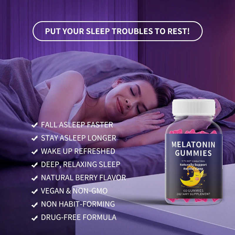 现货褪黑素软糖 Sleep Gummies 跨境亚马逊热卖睡眠软糖工厂O EM|undefined