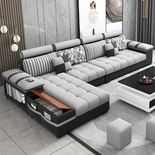布艺沙发组合客厅现代简约小户型家具套装转角新款乳胶科技布沙发