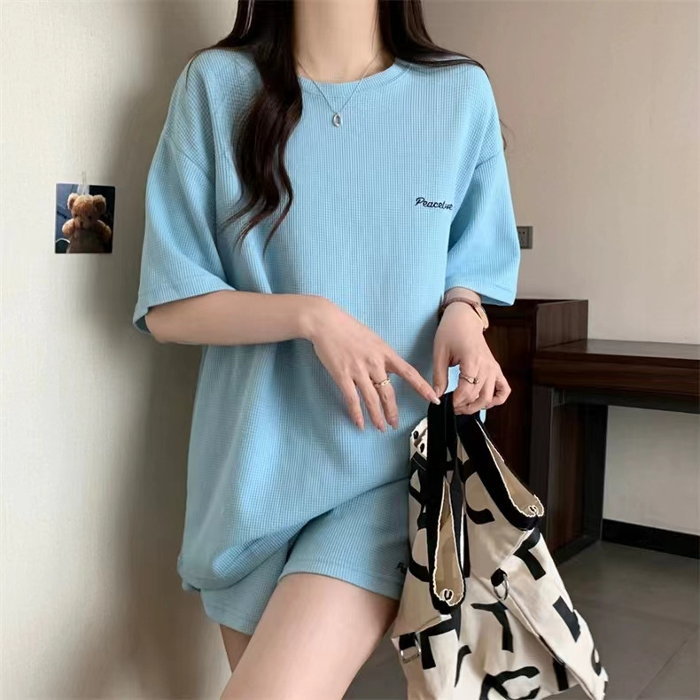 Women's Summer Sports Set 2Pc New Style T-Shirt And Shorts Two Piece Versatile Loose Fit Slimming Casual And Stylish_ecoleips.com