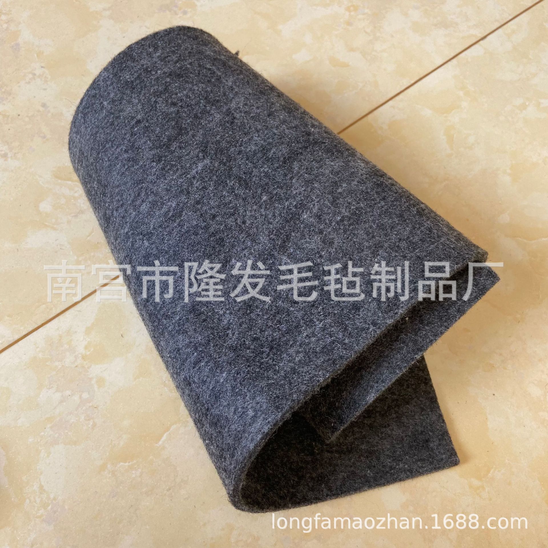 灰5MM戟绒布毛毡布 10MM厚针刺无纺布 厚型不织布 鞋材化学片基布