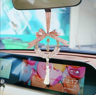 Car hanging Rearview Mirror, Popular Style - purple-foreign-trade-crystal-gourd-style