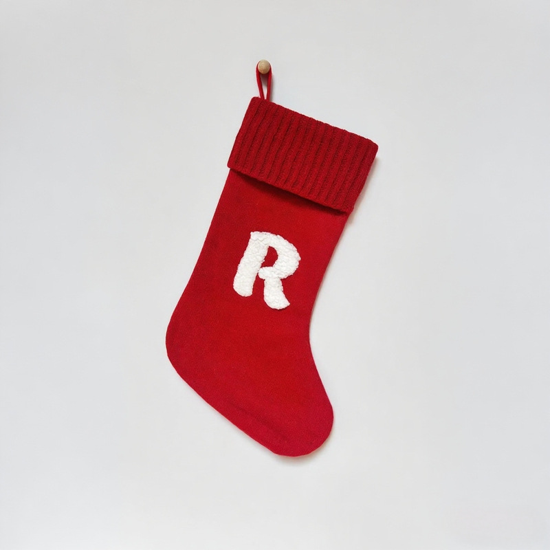 新しい赤いクリスマス装飾ニットレターソックスクリスマスソックスクリスマスツリーペンダント装飾クリスマスソックス|undefined
