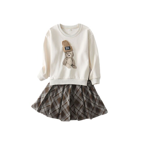 Baby crawling suit family photo children's autumn new fashion three-parent hooded bear doll loose parent-child sweatshirt