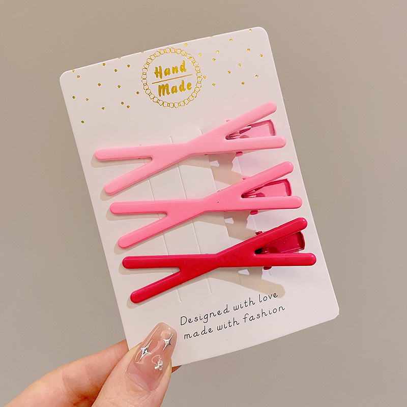 Pinza para el cabello de dopamina sin costuras de color caramelo clip lateral femenino flequillo clip para el cabello roto tocado clip de pico de pato y2k horquilla de una palabra