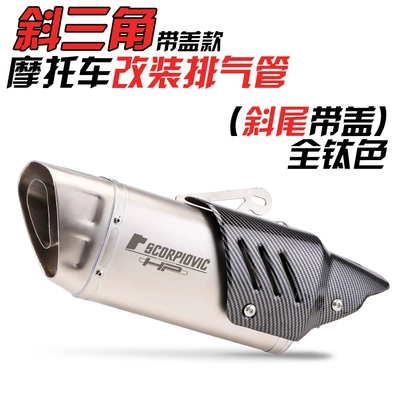 breeze 250SR Z900 NINJA400 | Exhaust pipe - oblique-triangle-oblique-tail-full-titanium-imitation-cover