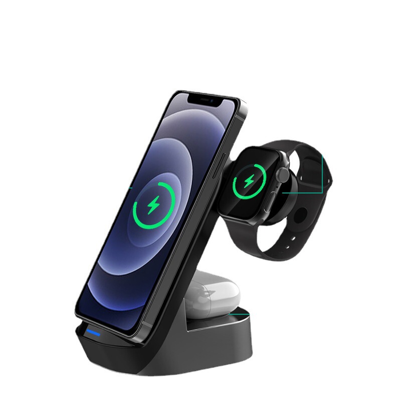 New three-in-one 15W wireless charger compatible mobile phone watch headset fast wireless charging