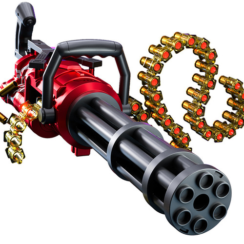 Handi Electric Semi-Automatic Revolving Shell-Loading Chain Feed Gatling Soft Air Gun Shell Ejection Toy Gun for Boys