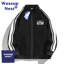 WASSUP NEST灯芯绒外套男春秋2023新款潮牌痞帅运动服开衫卫衣