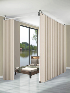 Simple Screen Partition Curtain for Living Room, Home Use, Bedroom, Rental Room Divider, Self-Install Room Separation