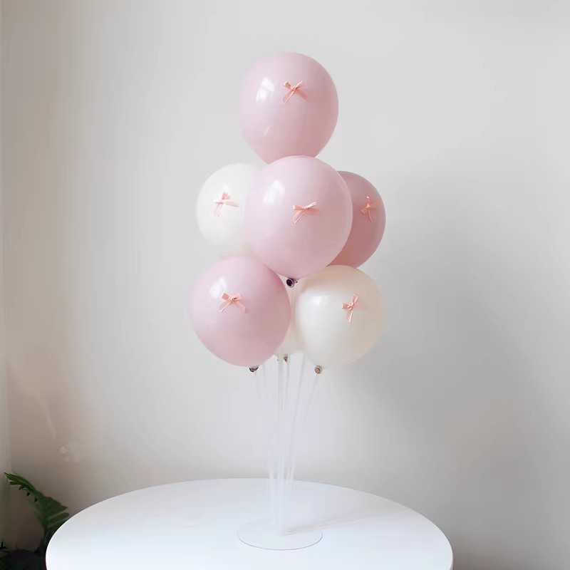 インスタイル子供の誕生日装飾シーンレイアウトリボントワイライトピンクバルーンテーブルフローティング写真パーティー背景壁|undefined