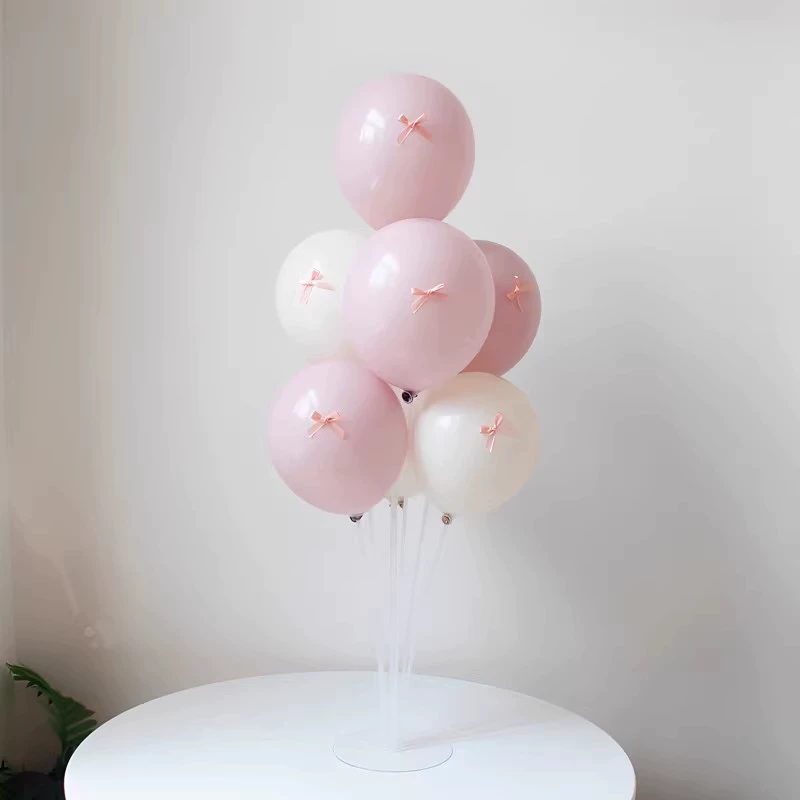 Детский день рождения в стиле Ins: оформление сцены, банты, розовые вечерние шары, стол, фотофон, стена для вечеринки