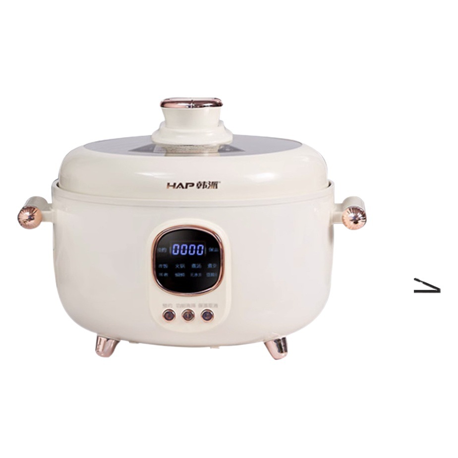 Hanpai olla a presión eléctrica de tres compartidores olla arrocera doméstica olla eléctrica multifuncional de doble compartimiento olla eléctrica olla arrocera