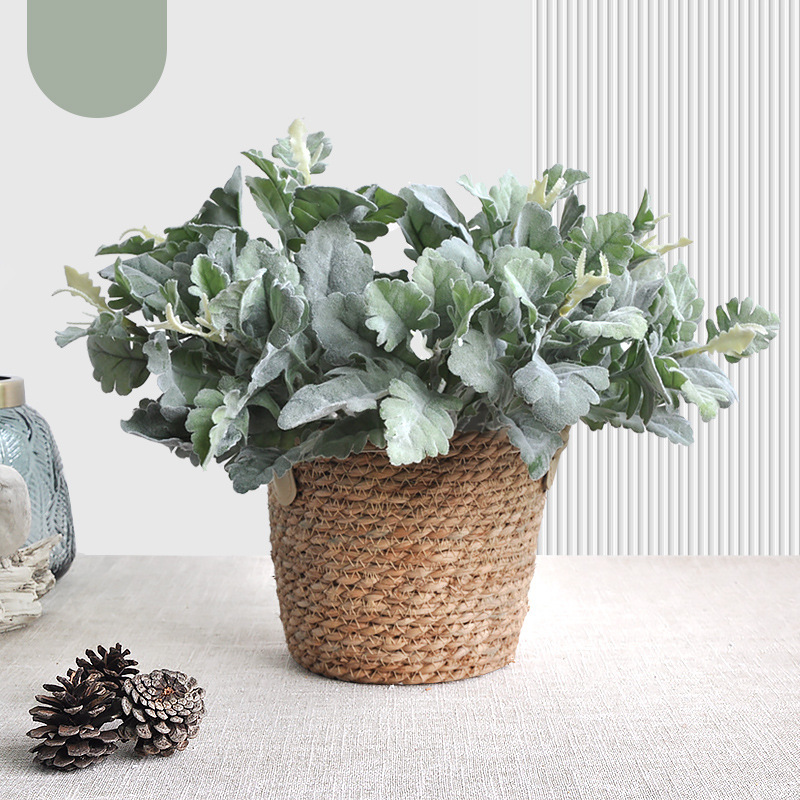 Silver leaf chrysanthemum artificial flower planting silver leaf false flower green plant garden flower arrangement material home decoration factory direct sales