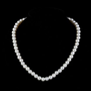 Cross-Border European and American 8mm Multi-Color Glass Imitation Pearl Necklace Jewelry Women's Clavicle Chain Simple Short Pearl Necklace