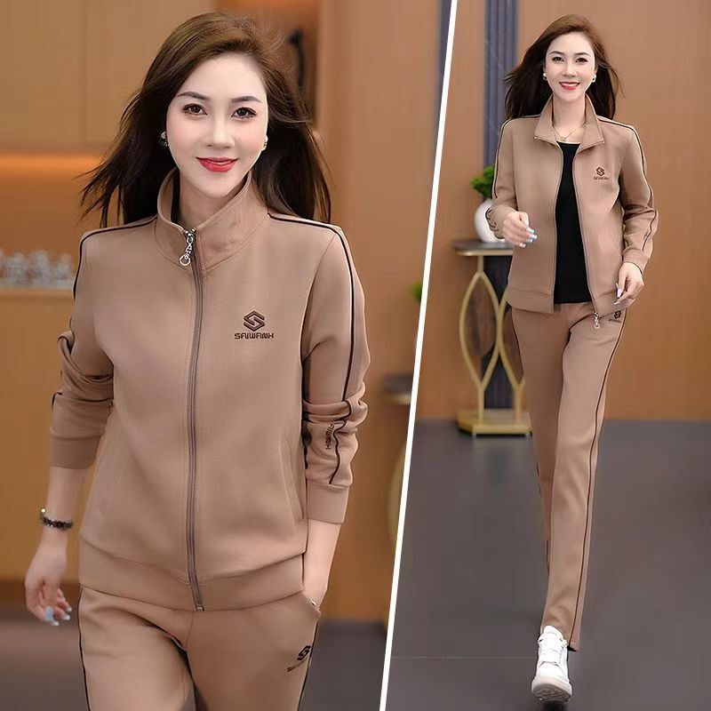 跨境秋款运动套装女2025新款时尚休闲两件套洋气显瘦跑步卫衣裤潮|undefined